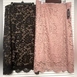 Set of 2 Olivia Blu dress skirts NWT XL Black & Pink